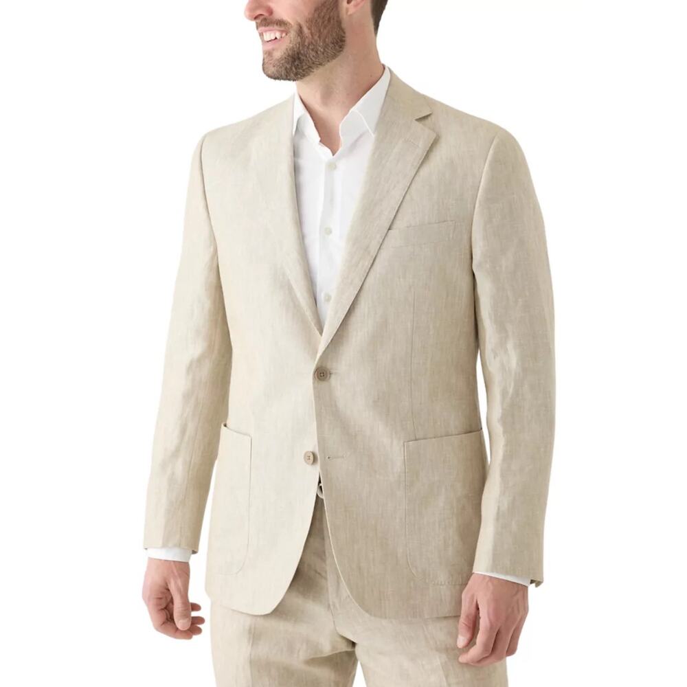 Brooks Brother Solbiati 100% Linen Classic Fit Suit Jacket in Oatmeal Cream 48R